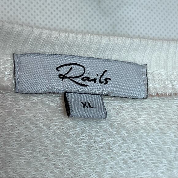 Rails Theo Flocked Sweatshirt Blush Pink Tiger Stripes XL - Picture 7 of 13